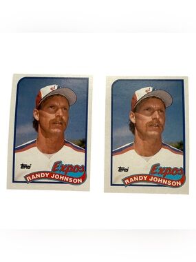 Topps Expos Randy Johnson Card Pair - White/Blue/Red